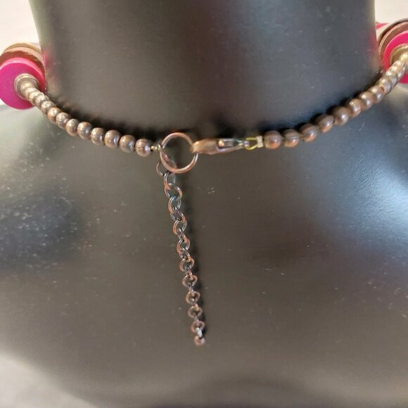 FASHION JEWELLERY Women's Mixed Buttons Balls Statement Necklace - Picture 6 of 6